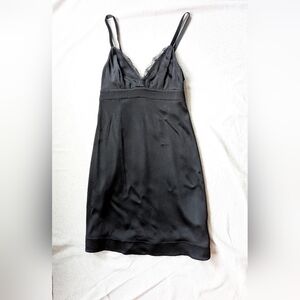 Gorgeous New Ella Moss XS Black Lace Velvet Straps Slip Dress LBD Lined Empire